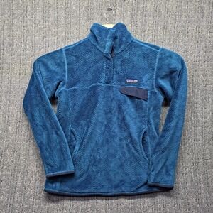 Patagonia Re-Tool Snap-T Fleece Pullover Women's M Underwater Blue Polartec Warm